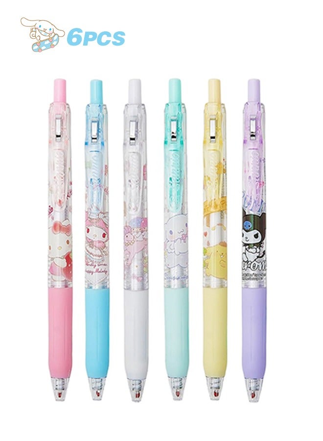 Sanrio Cute Office Supplies - Including 6 Pcs Cartoon Gel Pens - Anime Cartoon Gifts Set for Girls - Image 1
